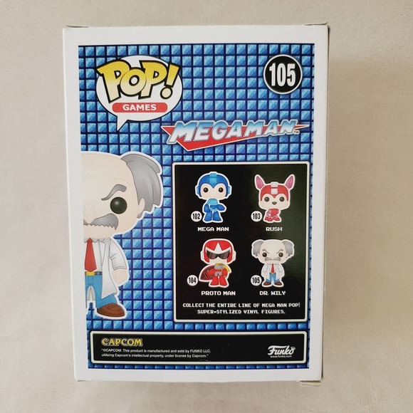 NIB-Megaman Dr. Wily Pop! Games Funko 105 Capcom 14+ Collectible - Picture 4 of 7